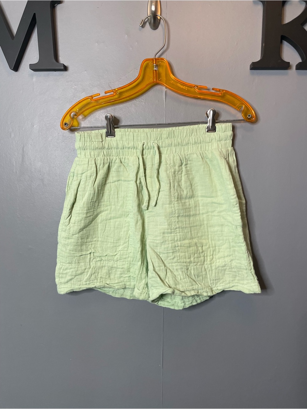Columbia Light Mint Green Cotton Drawstring Lounge Shorts size small